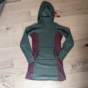 Melanzana microgrid dress in Juniper/Port SMALL